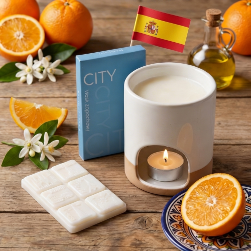 Naturalny zapachowy wosk sojowy o zapachu kwiatu pomarańczy